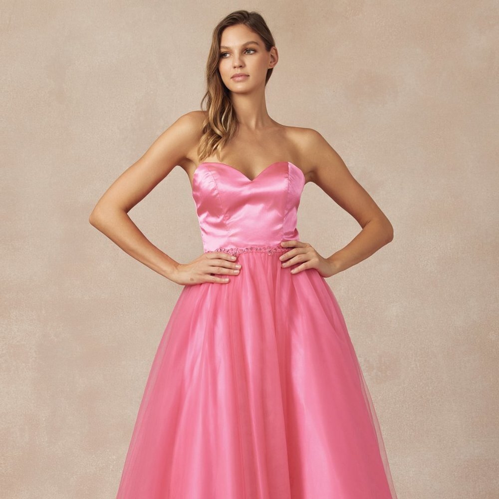 N/A NEW LONG OFF SHOULDER SLEEVELESS STRAPLESS A-LINE DRESS WITH LACE UP 265